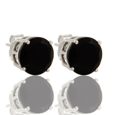 925 Sterling Silver Natural Black Onyx Gemstone Women Stud Earrings For Gift