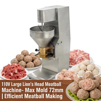 Commercial Meatball Maker Press Machine Lion's Head Former w 4 Molds Max 2.83 in