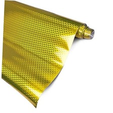 Lypumso Pel cula de vinilo de alto brillo, rollo 1ft x 10ft Enchapado dorado