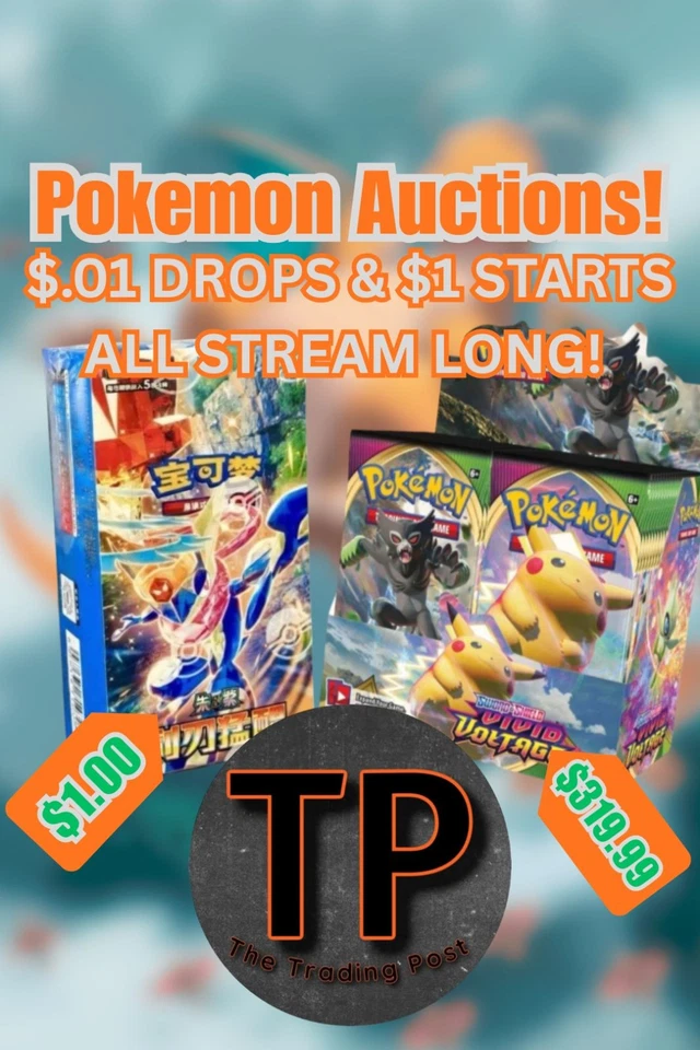 $1 Start Pokemon Auctions | Packs, Bundles, Boxes w/ Katie & JC