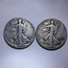 Walking Liberty Half Dollar 1940 & 1942 San Francisco Silver 50C Circulated