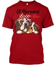 St Bernard Mom Sticker T-Shirt Made in the USA Size S to 5XL