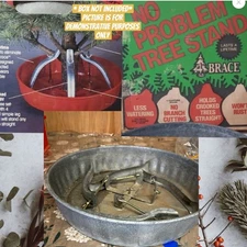 Vintage Water Holding XMAS Live Tree Stand Galvanized Metal  NO BOX! 