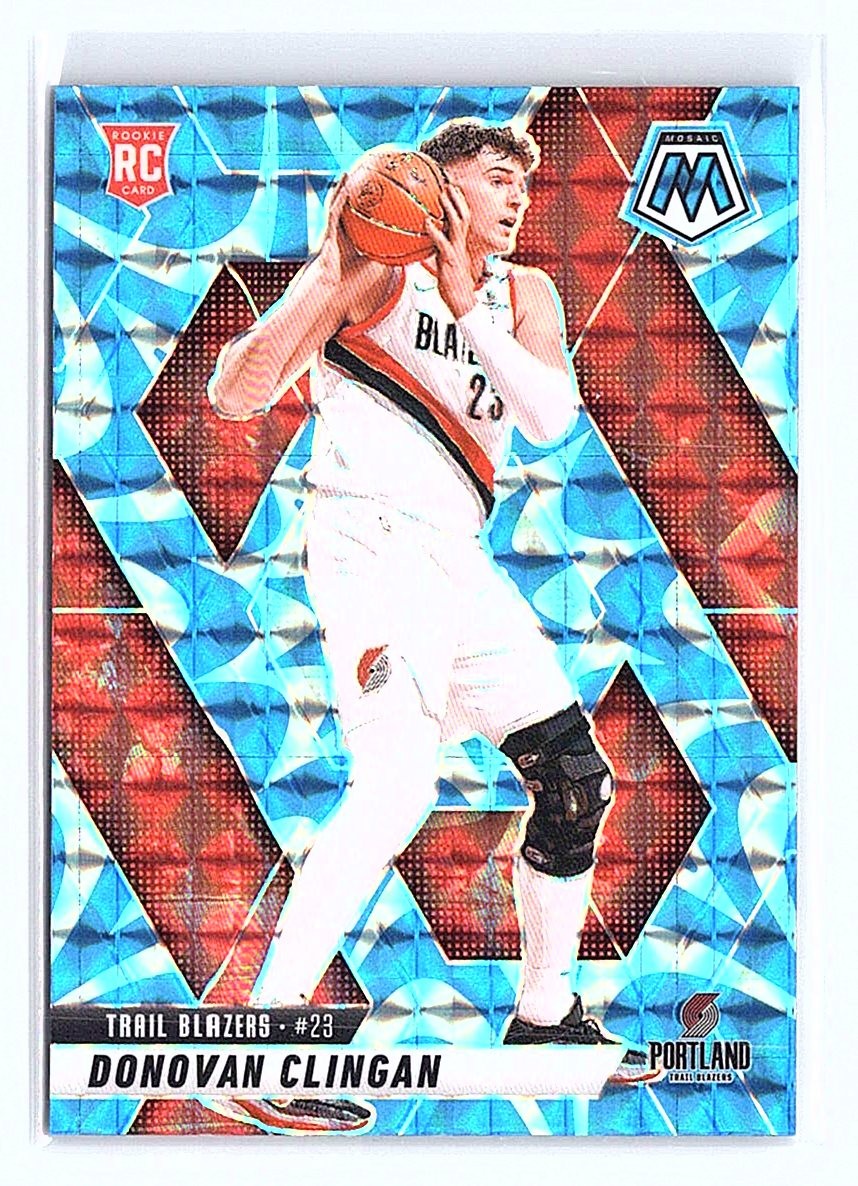 2024-25 Panini Mosaic #246 Donovan Clingan Reactive Blue Mosaic