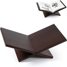 Honoson Open Display Book Stand 16 x 9 x 6 Inches Wooden Large Book Holder for R