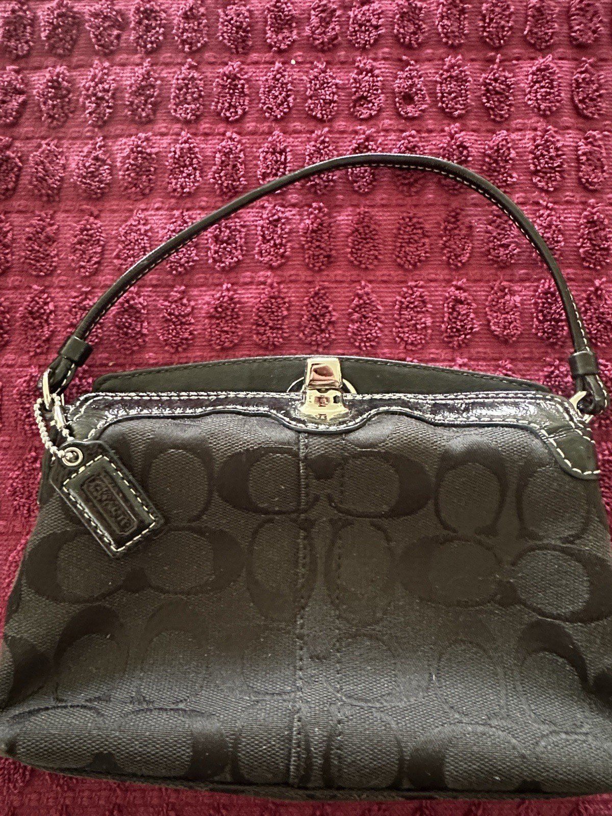 Vintage Coach Legacy Signature Turn-lock Small Bag Wristlet