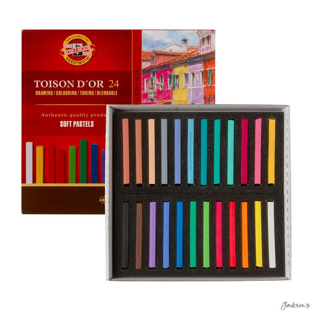 Koh-I-Noor Toison D'Or Square Soft Pastels Pigment Set 24 For Drawing Art
