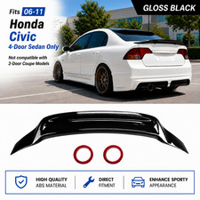 Highkick Duckbill Rear Trunk Wing Spoiler Lip Fit 06-11 Honda Civic Sedan Black