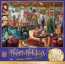 MasterPieces - Happy Holidays - Mistletoe Market 300 Piece EZ Grip Jigsaw Puzzle