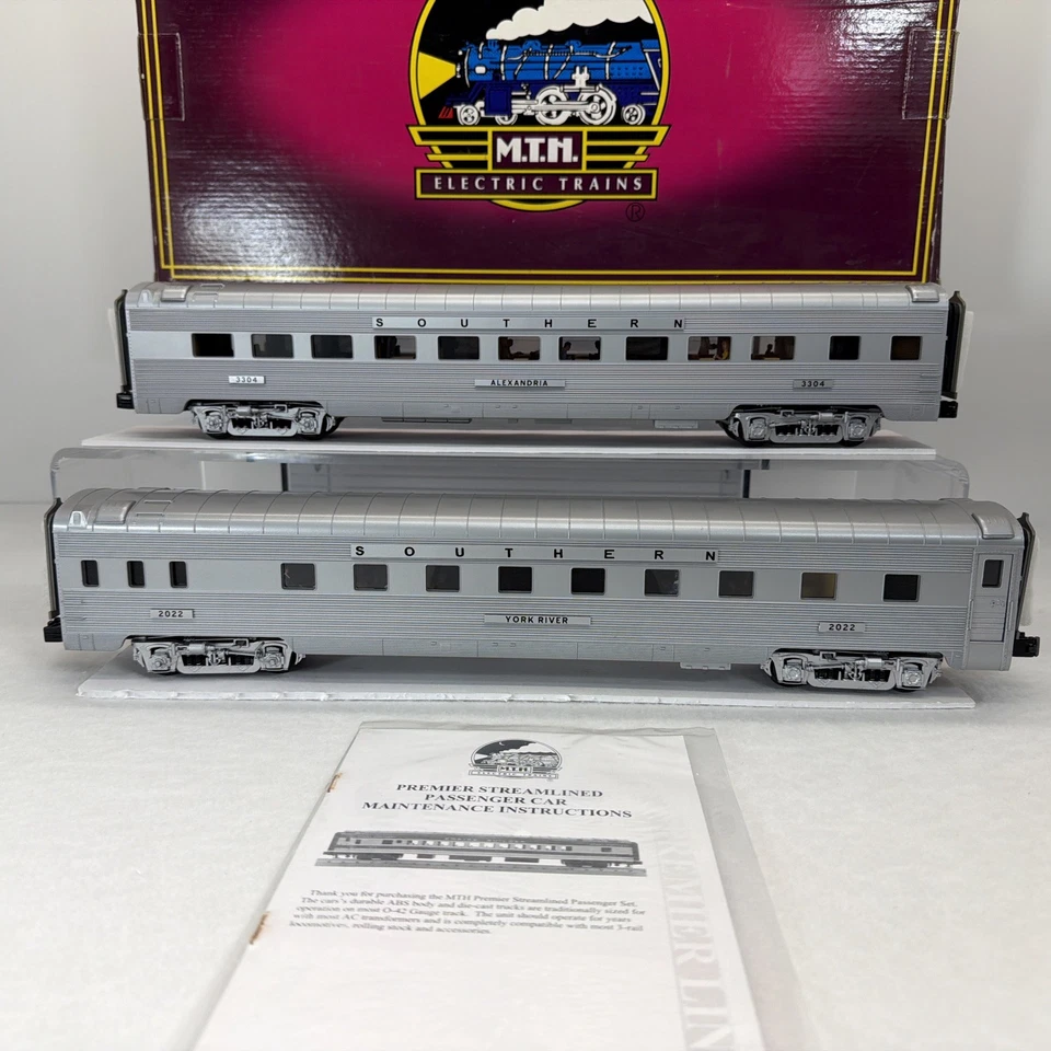 MTH Premier 20-66107 Southern Streamline Juego de 2 vagones para dormir/comedor pasajeros nuevo O Foto 2 de 4