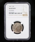 1897 Barber Silver Quarter Dollar Coin 25C Philadelphia AU Details NGC CN1051
