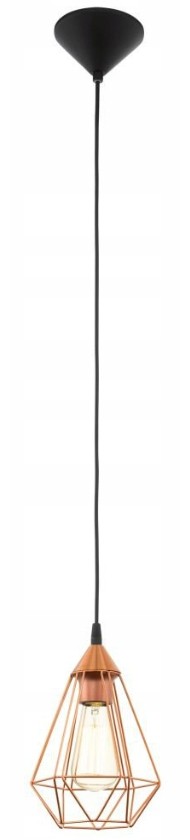 TARBES BLACK/ COPPER PENDANT LIGHT 1X E27/ 60W IP20 94193