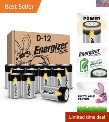 Power Up with 12 Pack D Batteries - Perfect for Everyday Use and Emergencies