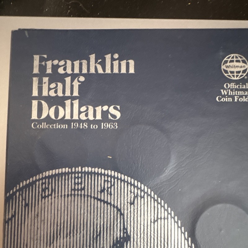 WOW 19 SiLVER FRANKLIN HALF DOLLARS  SILVER  NICE WHITMAN FOLDER  PHOTOS !!!!!!!