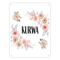 Kurwa Metallschild XL In 21X28 Cm