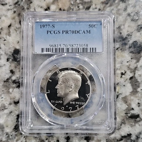1977-S Kennedy Half Dollar PCGS PR70DCAM Proof San Francisco 50C