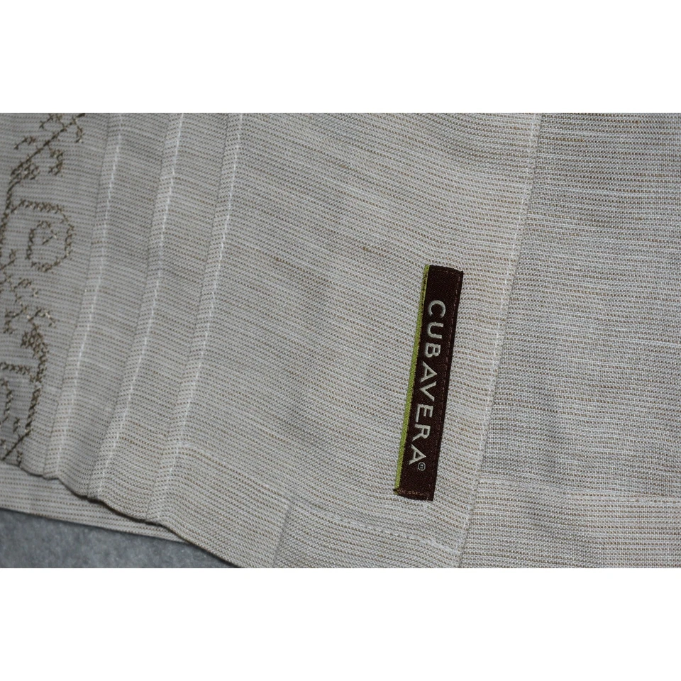  Cubavera Hawaiian Shirt Mens Size Small Tan Tropical Linen Rayon Blend - Image 4 of 4