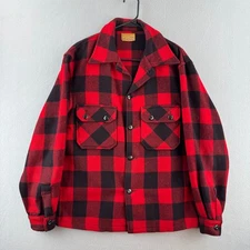Vintage Chippewa Woolen Mills Shirt Mens Large 23x27 Plaid CPO Flannel 40s 50s