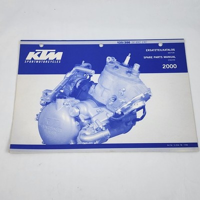 KTM Spare Parts Catalog Manual Fiche - 2000 125 200 SX MXC EXC Engine Motor