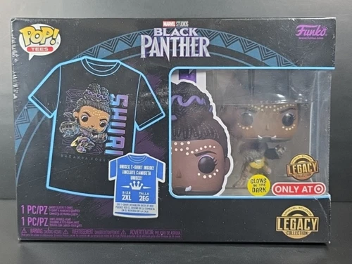 Black Panther Funko POP Marvel Blacklight POP & Tee 2XL