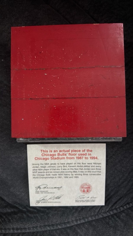 1987-1994 CHICAGO BULLS 6X6 GAME USED FLOOR FROM CHICAGO STADIUM MICHAEL JORDAN
