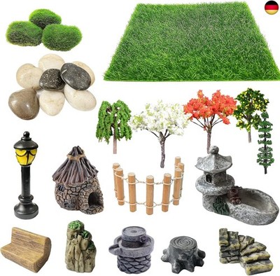 Cayway 26 Stück Min Zen Miniatur Garten Miniatur Gartenzubehör Ornamente, G