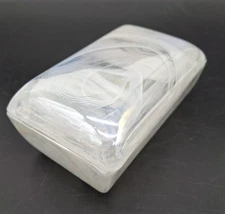 Vintage Opalescent White Swirl Glass Trinket Box Crowning Touch Rectangle EUC   