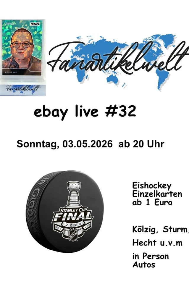 eBay Live #32 Eishockey Einzelkarten, In Person  Autos