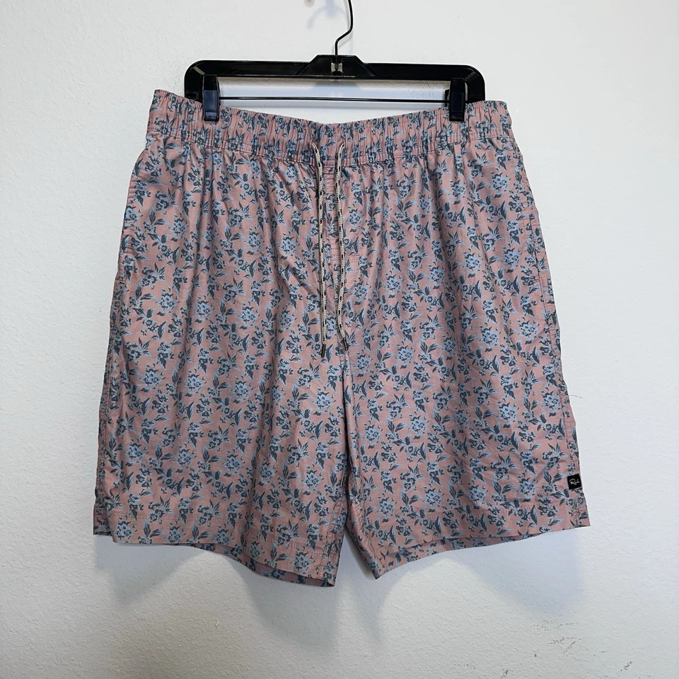 Rails Herren Kian Posy Peach Badehose Shorts Resort Coastal Gr. XL grau creme