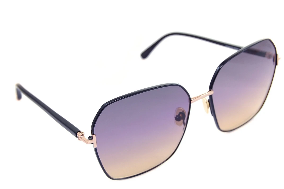 Lunettes De Vue Tom Ford FT0574 Mia 02 - Monture Dorée/Noir, Verres Bordeaux Dégradés, Occasion Très Bon état