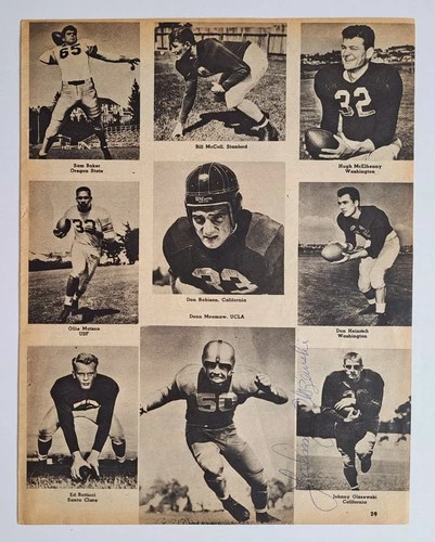 JOHNNY OLSZEWSKI Signed Auto 52-1953 NFL Draft Program Page California Cardinals