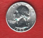 1958  Washington Quarter circulated Mint State 90% Silver 25c US Coin