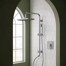 5-Spray Rectangle High Pressure Wall Mount Dual Fixed and Handheld Shower Head 2