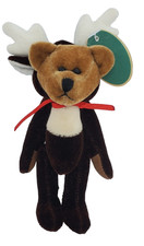 Bearington Collection Bearkins Brown Plush Teddy Bear in Dark Brown Moose Suit