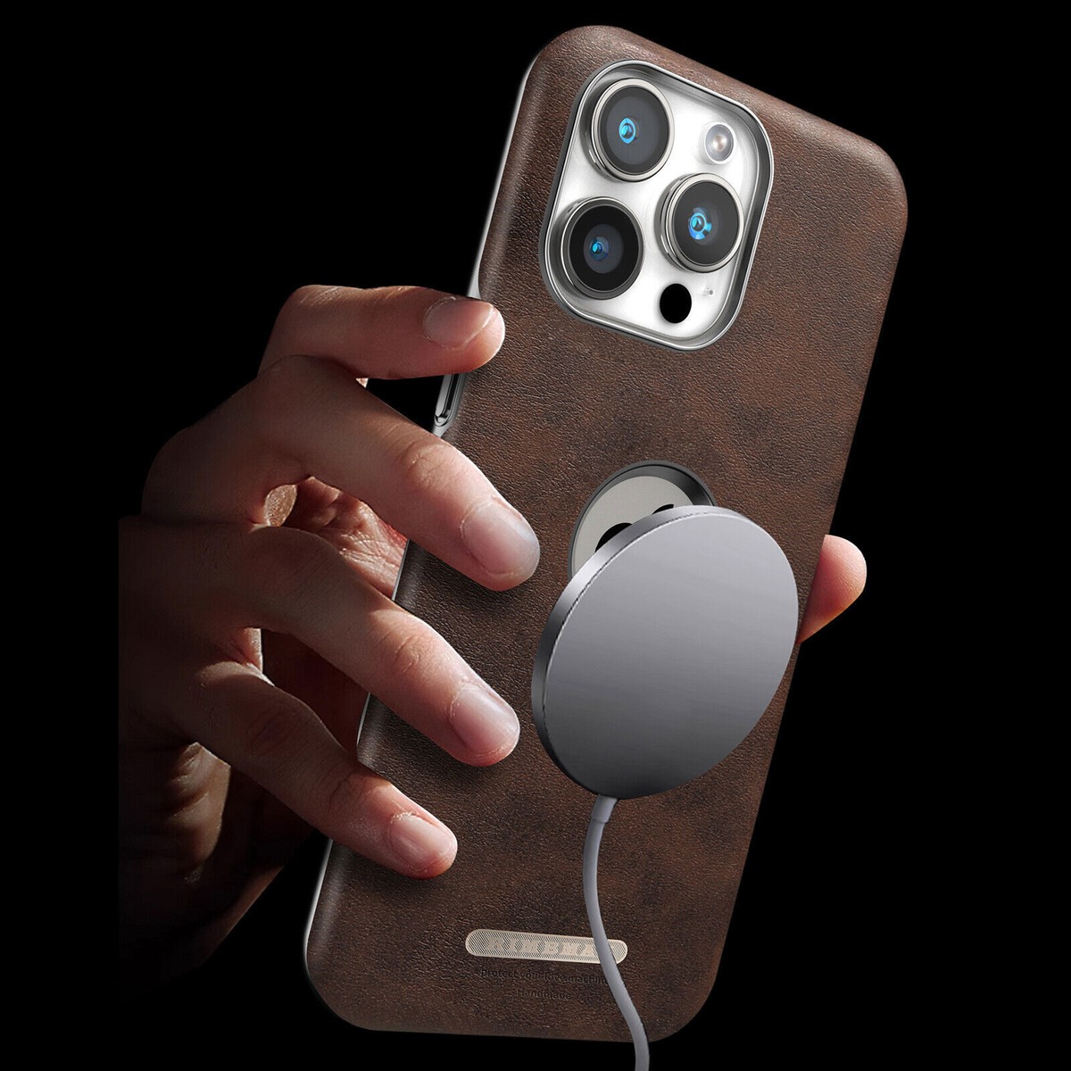 Custodia in pelle magnetica per iPhone 16 Pro Max 15 Plus