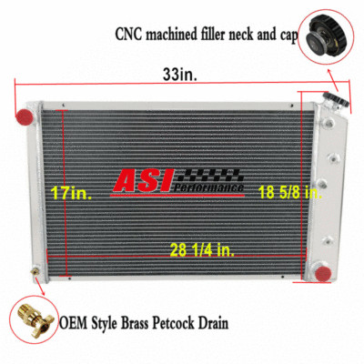 4-Row Aluminum Radiator Fit 73-86 Chevy/GMC C/K C10 C20 C30 4.1 4.8 5.0 5.7L