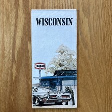 Texaco Map Wisconsin Milwaukee Madison Green Bay 1975 Gas Oil Advertising
