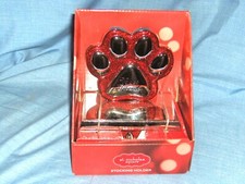 1801 - CHRISTMAS STOCKING HOLDER, HANGER - PET STOCKING - PUPPY DOG PAW PRINT 