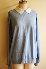 GOOD Brandy Melville Light Blue Collared Sweatshirt Oversized