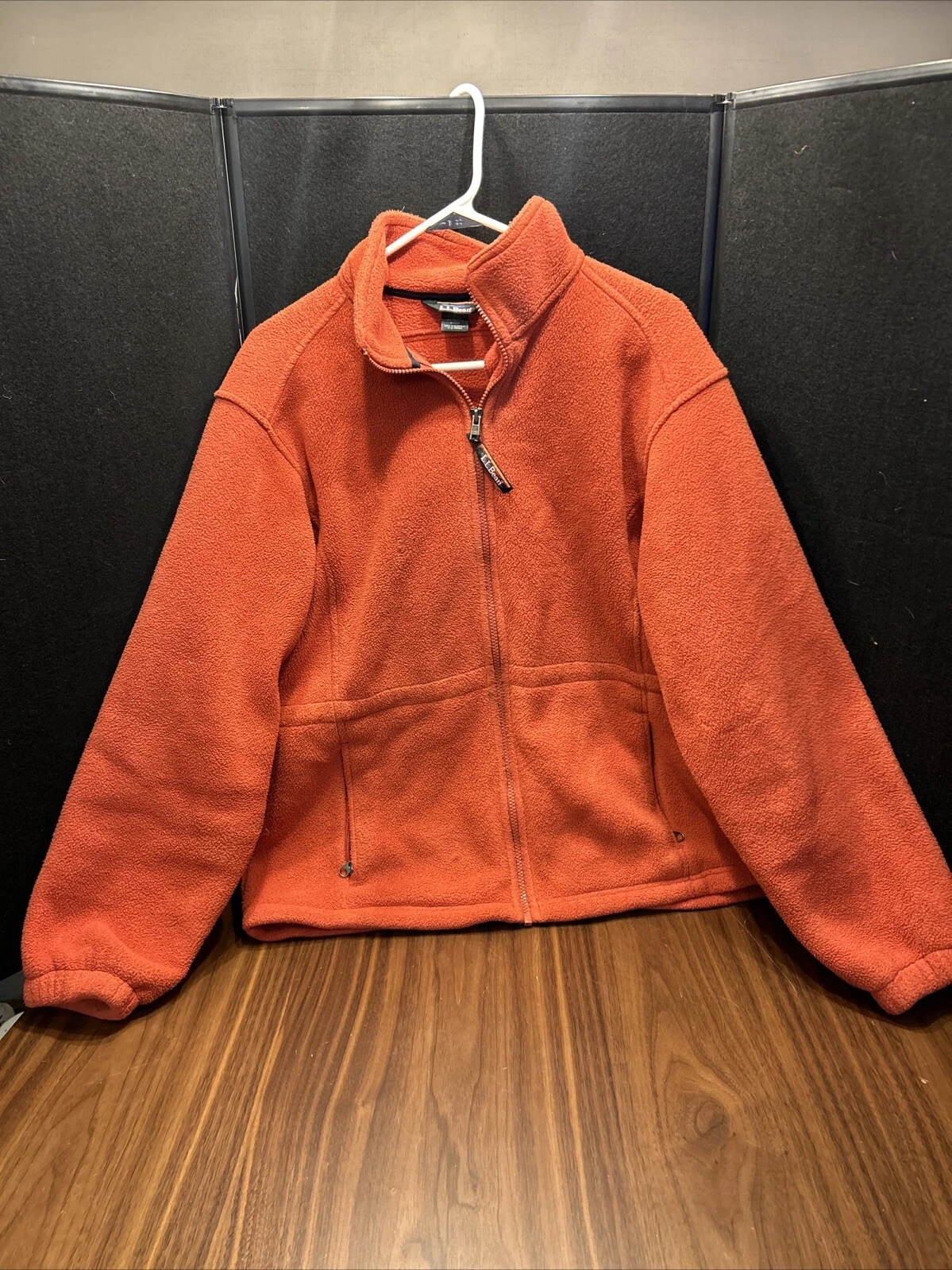 Vintage LL Bean Womens Fleece Jacket Size Medium Burnt Orange Full Zip