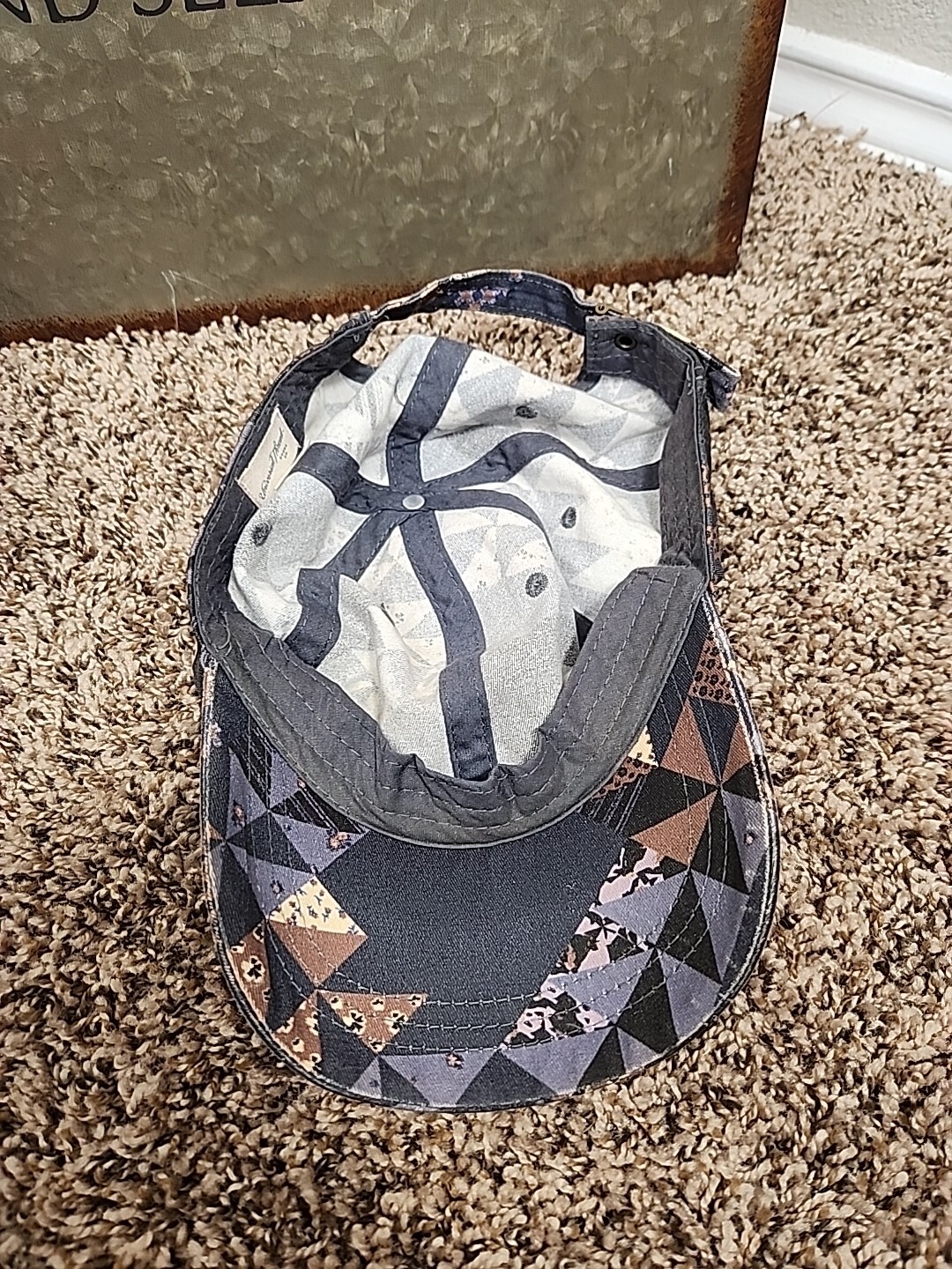 Cap - Denim Patchwork Quilt Pattern - 100% Cotton - Unisex Baseball Hat Trucker