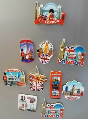 Magnet 12 Portachiavi Con Scritta "I Love London", Con Scritta In Inglese "Union Jack", Souvenir, Per Frigorifero, Souvenir Di Londra, Multicolore, Mix Sizes - Foto 2