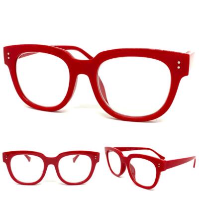 Classic Vintage Retro Style READING Eye Glasses Readers Large Red