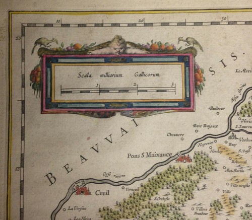 Joan Blaeu handfarbig ~ 1667 ANTIKE KARTE, FRANKREICH ~ Valois ATLAS MAIOR - Bild 4 von 7