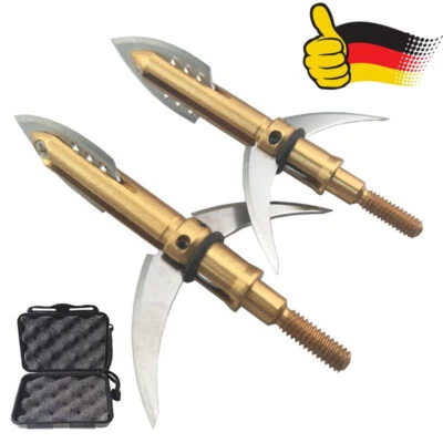 AMEYXGS Bogenschießen Pfeilspitzen Klinge Jagdspitzen 100gr Broadhead Box Bogen Jagd