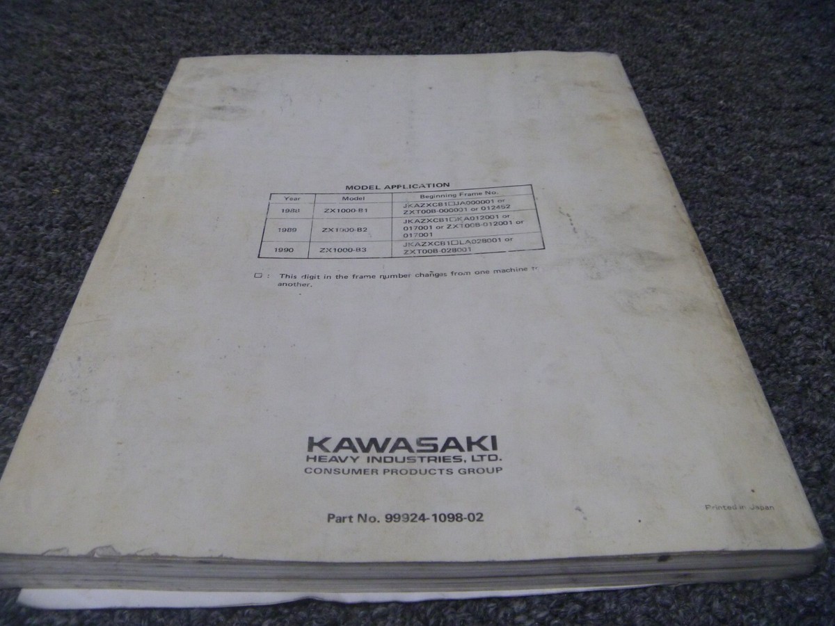 1990 Kawasaki Ninja ZX-11 Motorcycle Shop Service Repair