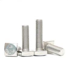 Square head bolts 304 stainless steel metric full thread T-screws Solid M4-M12