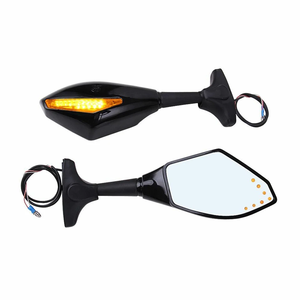 Светодиодные указатели поворота зеркала заднего вида для мотоциклов Yamaha YZF R1 R6 Suzuki GSXR США - Изображение 2 из 4