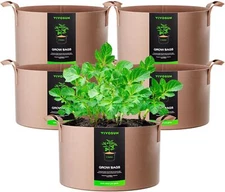 VIVOSUN 5-Pack 15 Gallons Grow Bags Thickened Nonwoven Fabric Pots with Handles