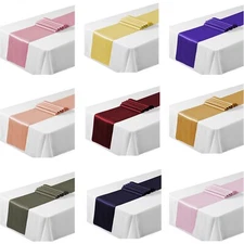 12"x 108" Satin Table Runner Chair Sash Wedding Party Table Decoration Runners